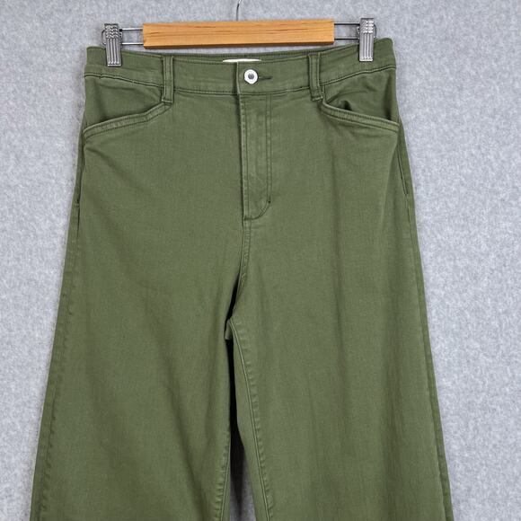 Favorite Daughter Green The Mischa Raw Hem Super High Waist Wide Leg Jean Sz 28 - Picture 2 of 12